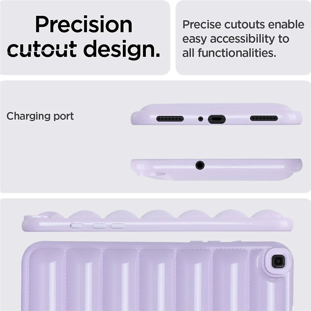For Samsung Galaxy Tab A 8.0 (2019) SM-T290 (Wi-Fi) / SM-T295 (LTE) TPU Tablet Case Down Jacket Texture Cover - Purple - 6