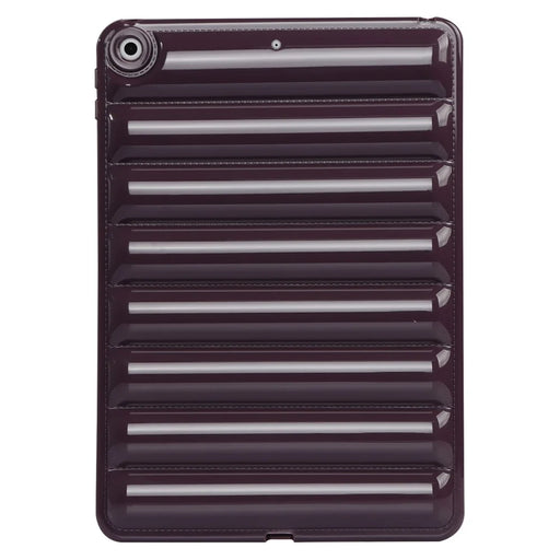 For iPad 10.2 (2021) / (2019) / (2020) Candy Color Tablet Protective Case Down Jacket Texture Soft TPU Cover - Wine Red - 2