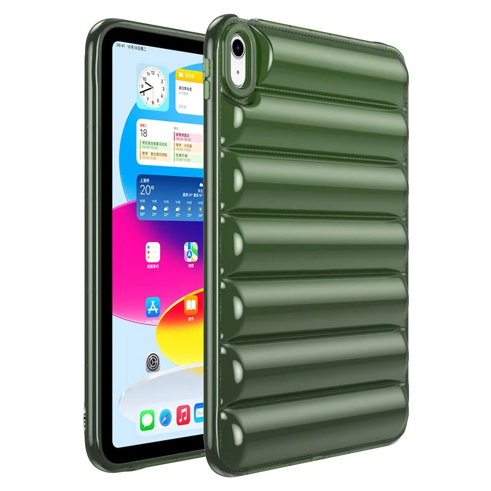 For iPad mini (2024) / mini (2021) 8.3 inch Soft TPU Tablet Case Anti-Drop Down Jacket Design Back Cover - Green - 1