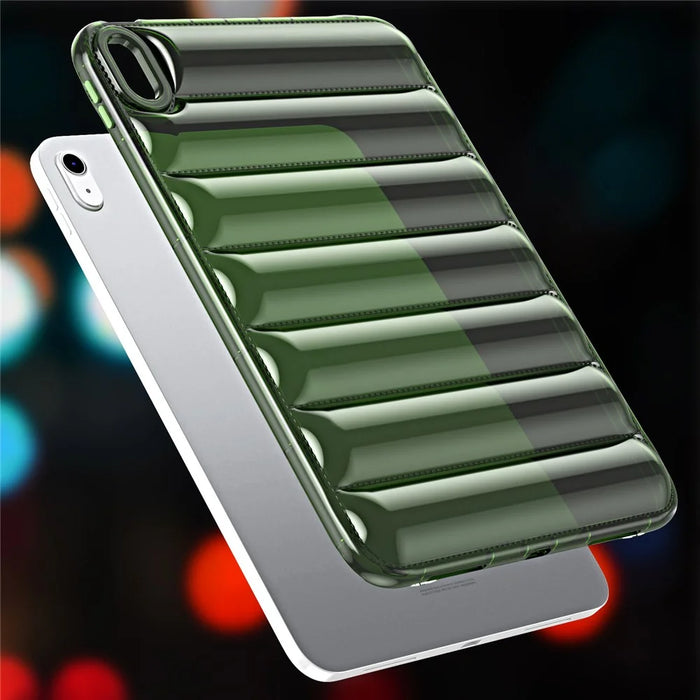 For iPad mini (2024) / mini (2021) 8.3 inch Soft TPU Tablet Case Anti-Drop Down Jacket Design Back Cover - Green - 2