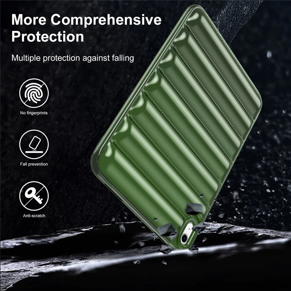 For iPad mini (2024) / mini (2021) 8.3 inch Soft TPU Tablet Case Anti-Drop Down Jacket Design Back Cover - Green - 3