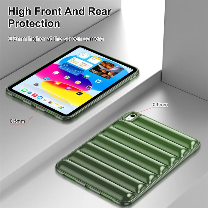 For iPad mini (2024) / mini (2021) 8.3 inch Soft TPU Tablet Case Anti-Drop Down Jacket Design Back Cover - Green - 4
