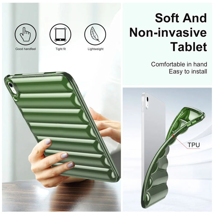 For iPad mini (2024) / mini (2021) 8.3 inch Soft TPU Tablet Case Anti-Drop Down Jacket Design Back Cover - Green - 5