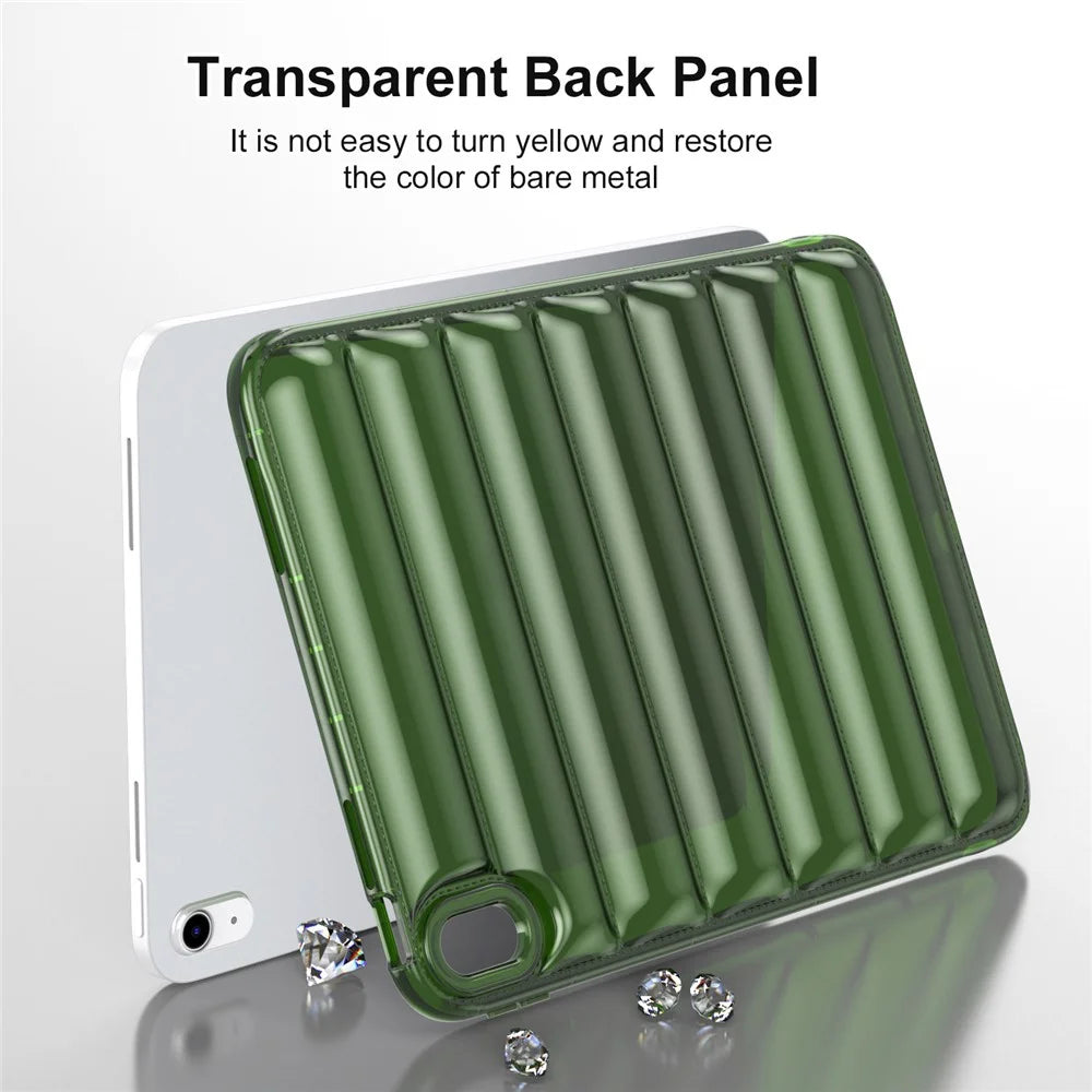 For iPad mini (2024) / mini (2021) 8.3 inch Soft TPU Tablet Case Anti-Drop Down Jacket Design Back Cover - Green - 6