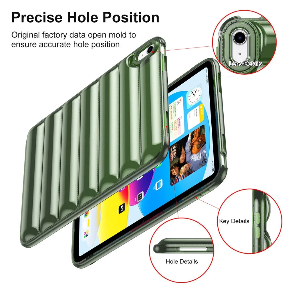 For iPad mini (2024) / mini (2021) 8.3 inch Soft TPU Tablet Case Anti-Drop Down Jacket Design Back Cover - Green - 7