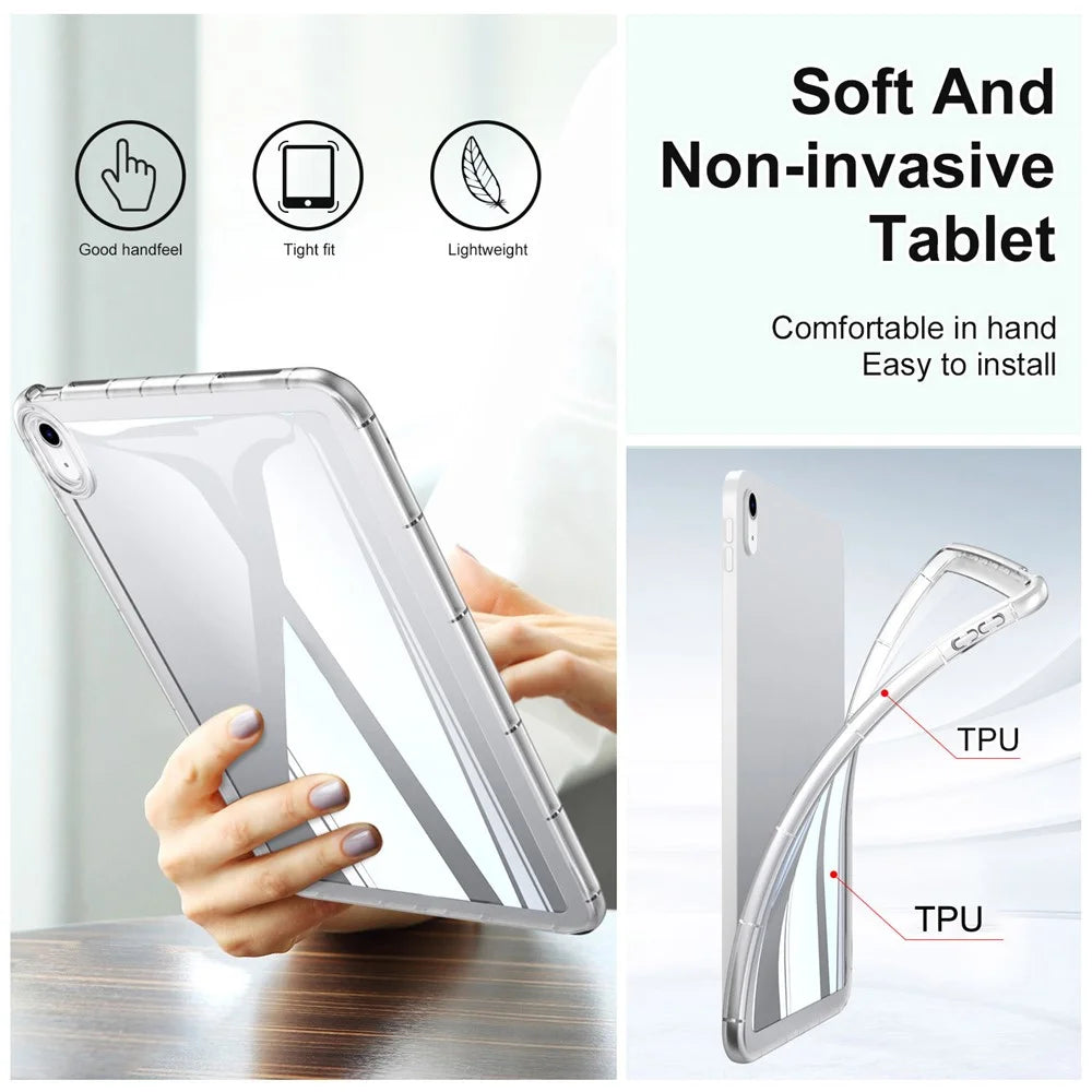 Protective Tablet Case for iPad mini (2024) / mini (2021) Anti-Scratch Clear TPU Cover - Grey - 5