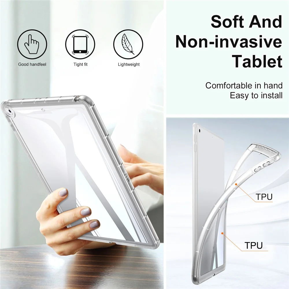 For iPad 9.7-inch (2017) / (2018) TPU Tablet Case Transparent Anti-Drop Tablet Cover - Transparent - 5