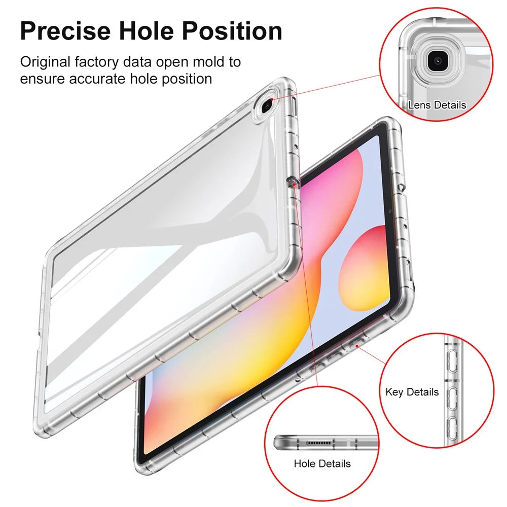 For Samsung Galaxy Tab S6 Lite (2024) / S6 Lite (2022) / S6 Lite (2020) SM-P610 P615 Transparent Tablet Case TPU Tablet Cover - Transparent - 7