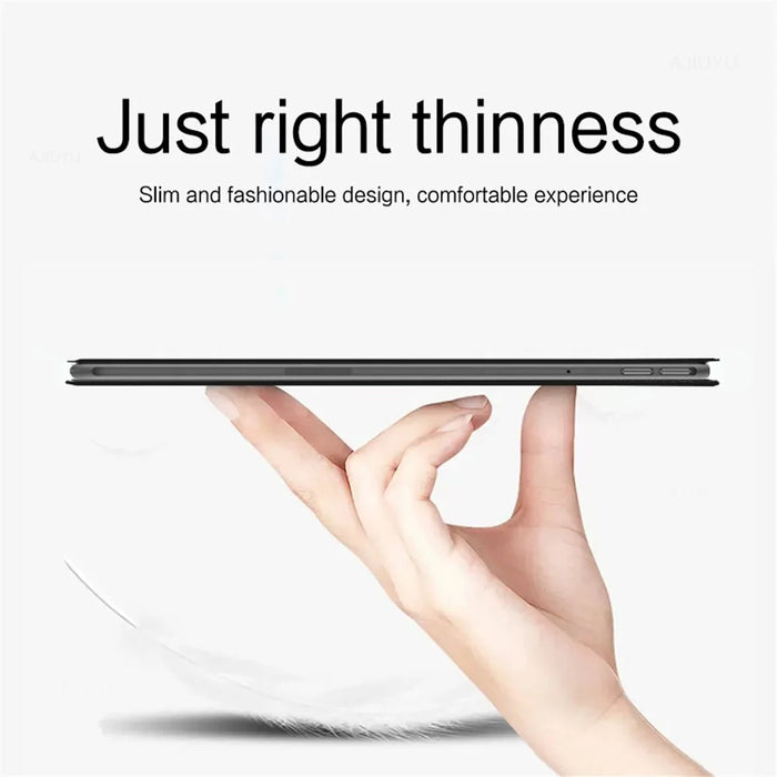 For OnePlus Pad PU Leather Tablet Case Magnetic Tri-fold Protective Cover with Stand - Black - 7