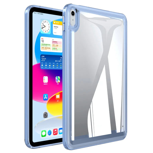 For iPad (2025) / 10.9 (2022) Acrylic+TPU Tablet Cover Shockproof Transparent Tablet Case - Blue - 1