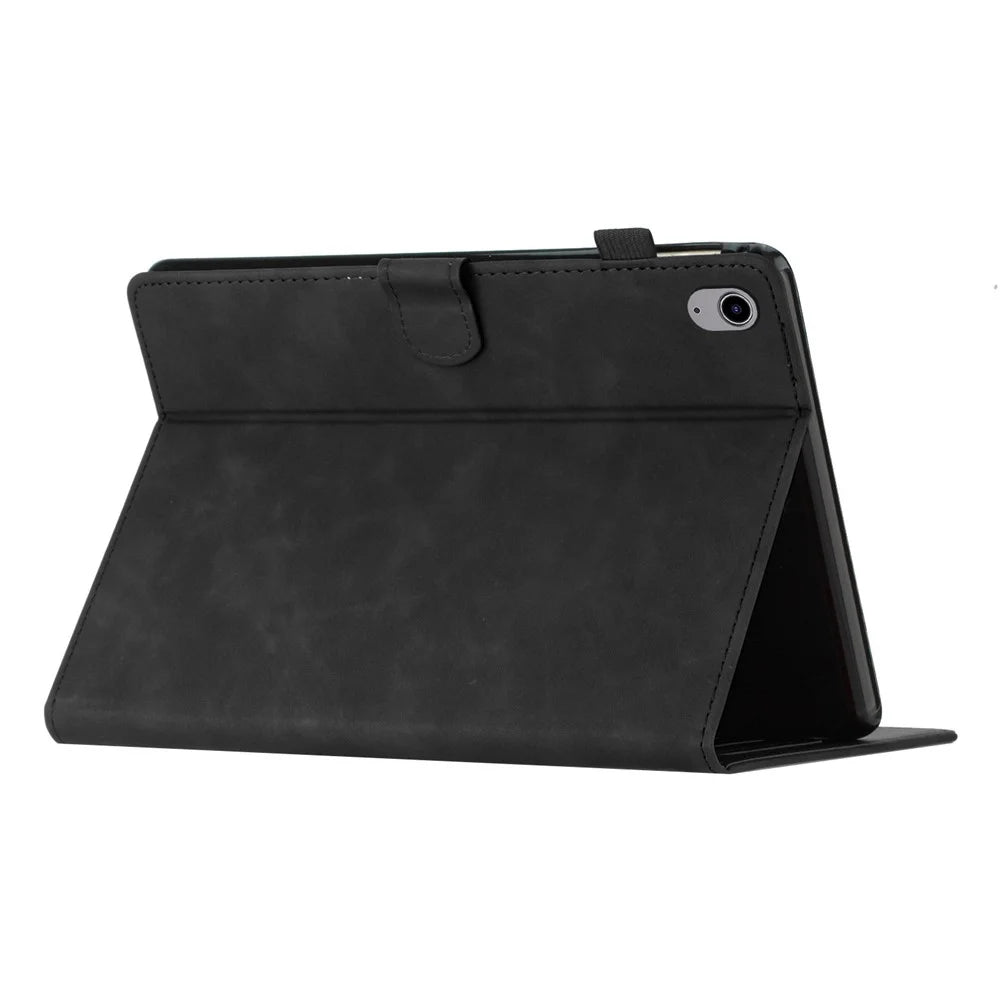 Card Slot Leather Tablet Case for iPad mini (2024) / mini (2021) Imprinted Butterfly Tablet Stand Cover - Black - 4