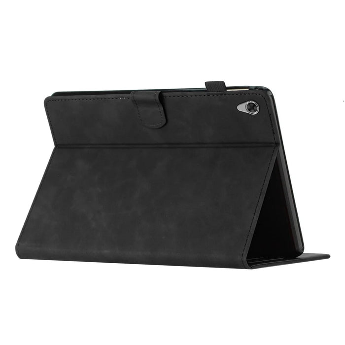For Lenovo Tab M10 HD Gen 2 X306X Card Holder Tablet Case Imprinted Leather Stand Tablet Cover - Black - 4