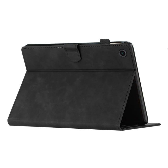 For Lenovo Tab M10 Plus X606F PU Leather Tablet Case Card Slot Stand Imprinted Butterfly Cover - Black - 4