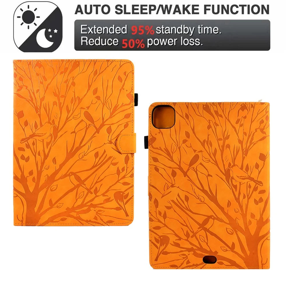 For iPad Air 11 (2026) / (2025) / (2024) / Air (2020) / (2022) / Pro 11 (2022) / (2021) / (2020) / (2018) Case Tree Leather Tablet Cover - Khaki - 5