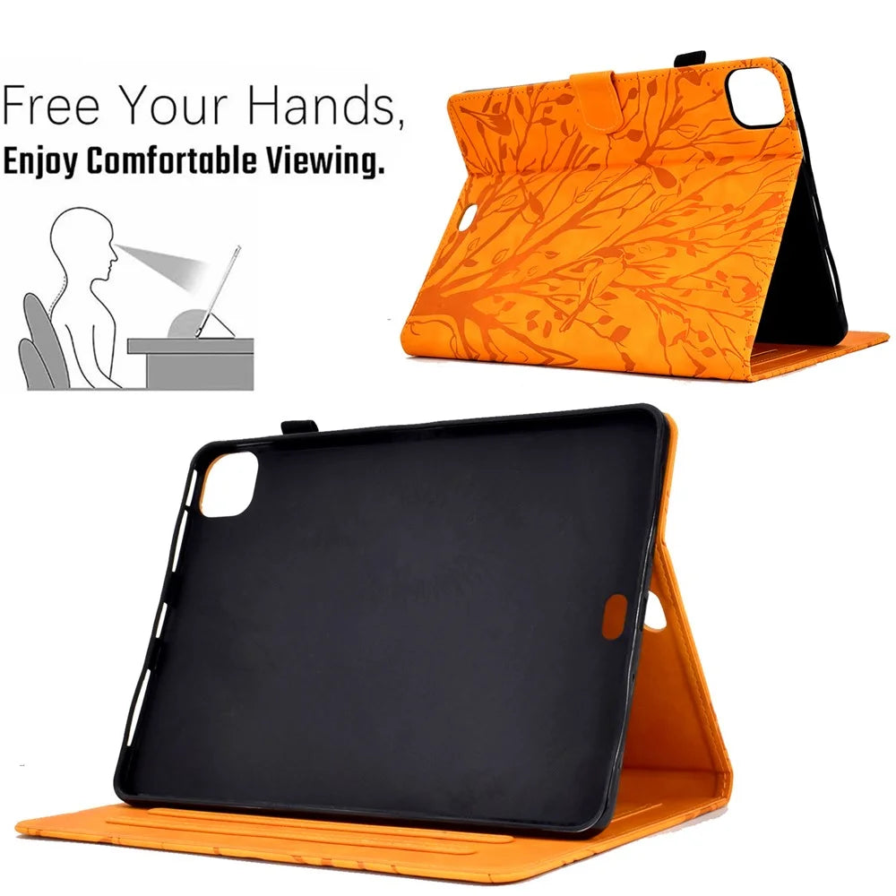 For iPad Air 11 (2026) / (2025) / (2024) / Air (2020) / (2022) / Pro 11 (2022) / (2021) / (2020) / (2018) Case Tree Leather Tablet Cover - Khaki - 6