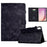 Tree Imprinted Leather Cover for Lenovo Tab M9 TB-310FU Anti-Drop Protective Case with Card Slot - Black - 1