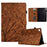 For Samsung Galaxy Tab A7 10.4 (2020) / (2022) T505 T500 Stand Leather Tablet Case Card Holder Imprinted Tree Tablet Cover - Brown - 1