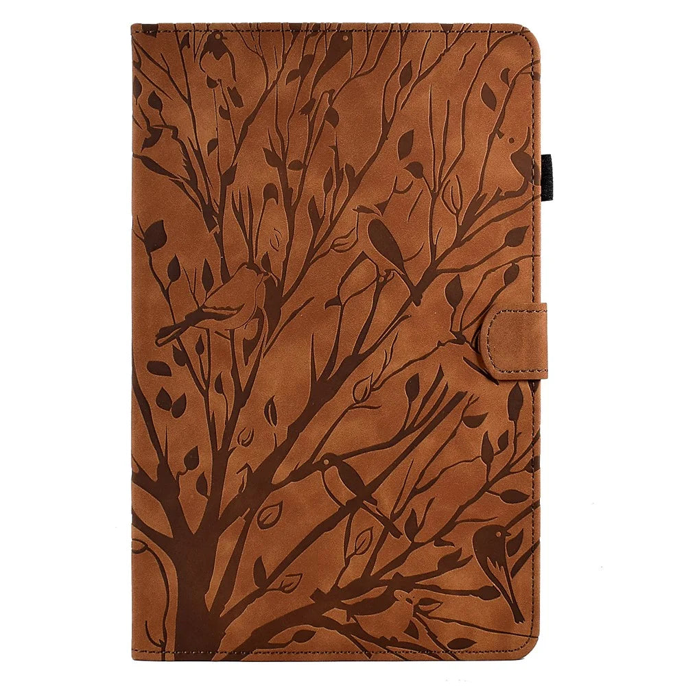 For iPad 10.2 (2021) / (2020) / (2019) / iPad Air 10.5 inch (2019) / Pro 10.5-inch (2017) Tablet Case Imprinted Leather Cover with Stand Card Holder - Brown - 2