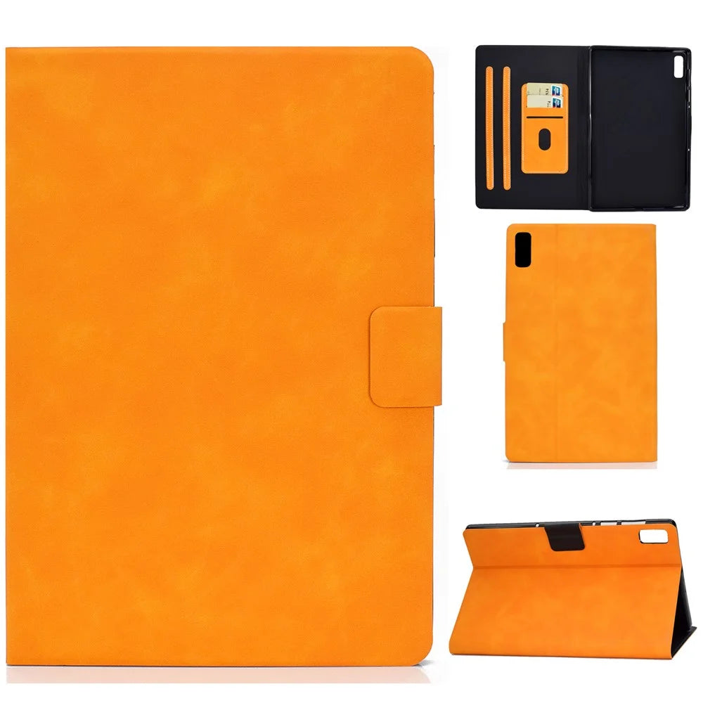 For Lenovo Tab M9 TB-310FU PU Leather Tablet Case A7 Cowhide Texture Protective Cover with Card Holder - Khaki - 1