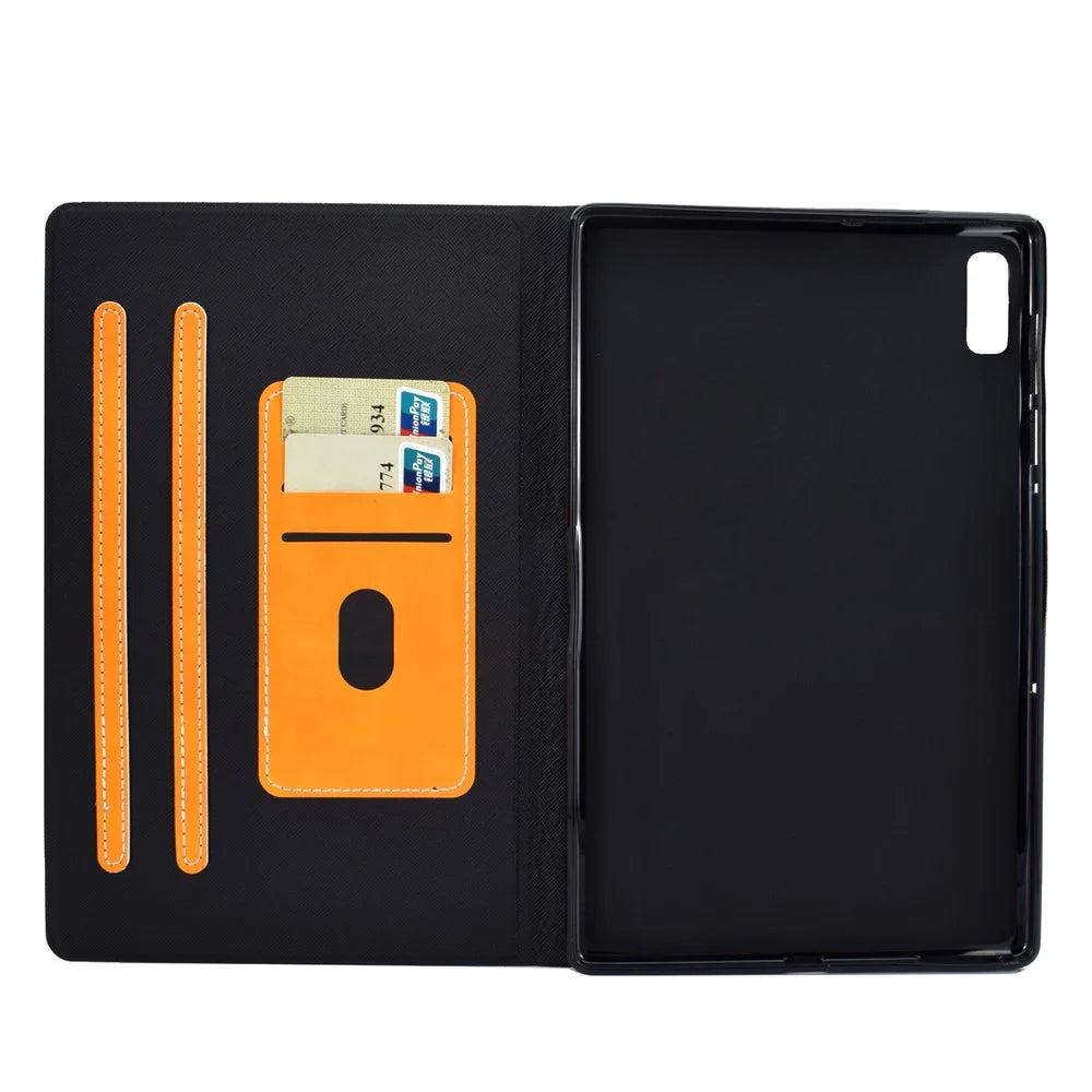 For Lenovo Tab M9 TB-310FU PU Leather Tablet Case A7 Cowhide Texture Protective Cover with Card Holder - Khaki - 4