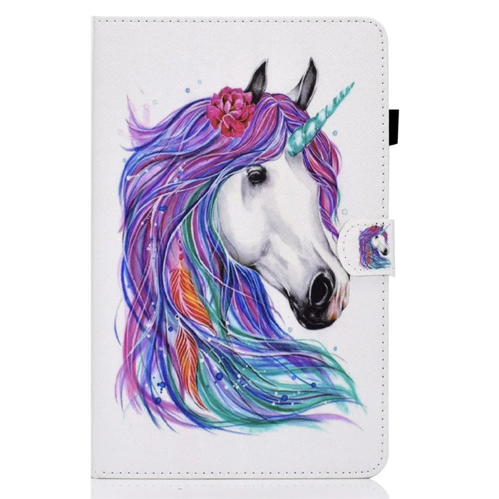 For Lenovo Tab M9 TB-310FU PU Leather Tablet Case A2 Pattern Printing Stand Card Slot Cover - Horse - 2