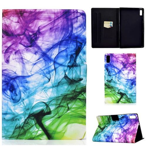 For Lenovo Tab M9 TB-310FU A3 Pattern Printing Stand Case PU Leather Card Slot Tablet Cover - Smoke - 1