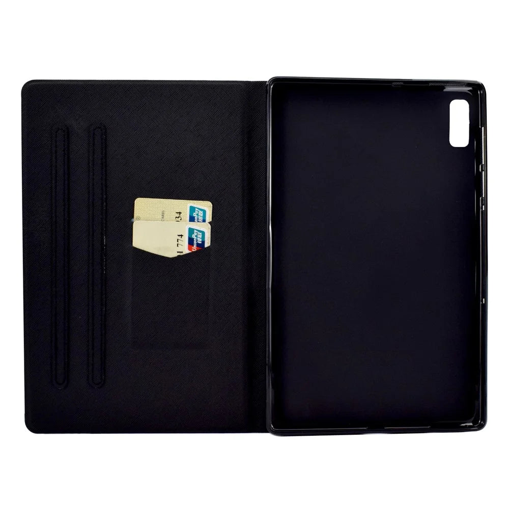 For Lenovo Tab M9 TB-310FU A3 Pattern Printing Stand Case PU Leather Card Slot Tablet Cover - Smoke - 4
