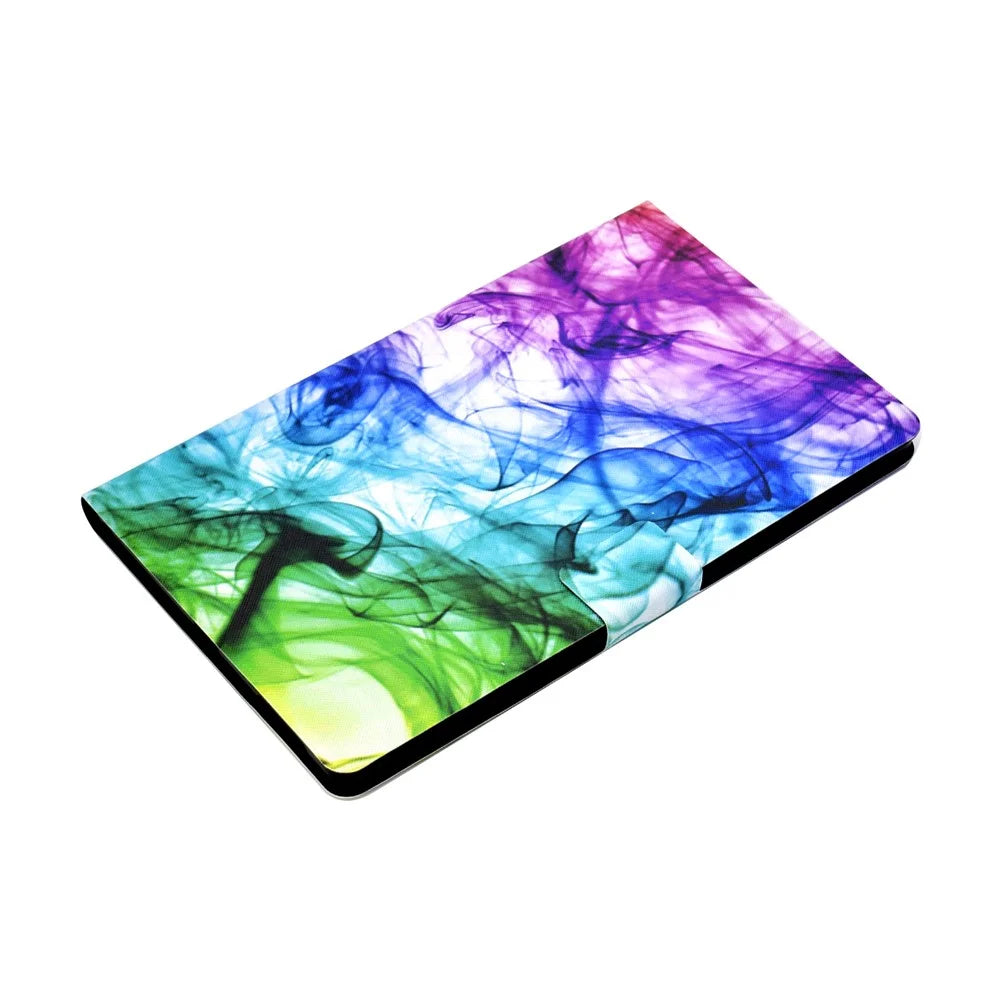 For Lenovo Tab M9 TB-310FU A3 Pattern Printing Stand Case PU Leather Card Slot Tablet Cover - Smoke - 6