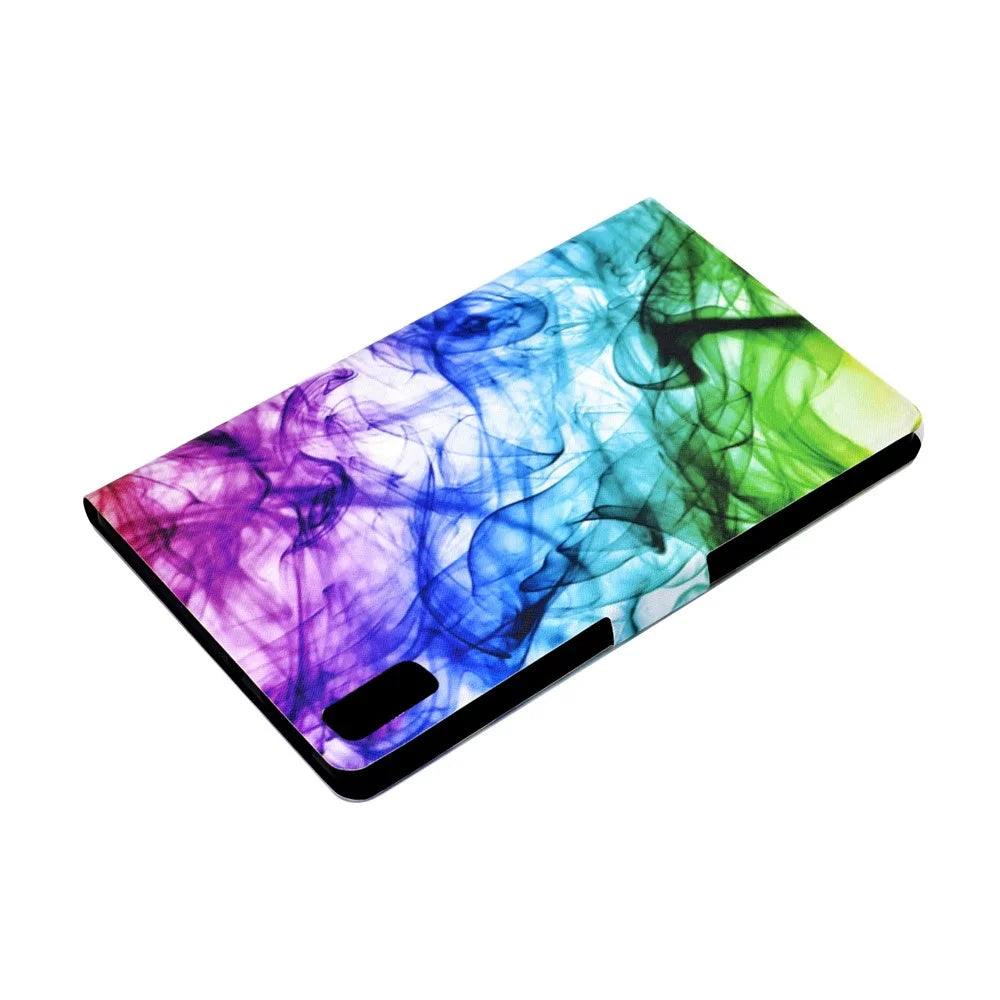 For Lenovo Tab M9 TB-310FU A3 Pattern Printing Stand Case PU Leather Card Slot Tablet Cover - Smoke - 7