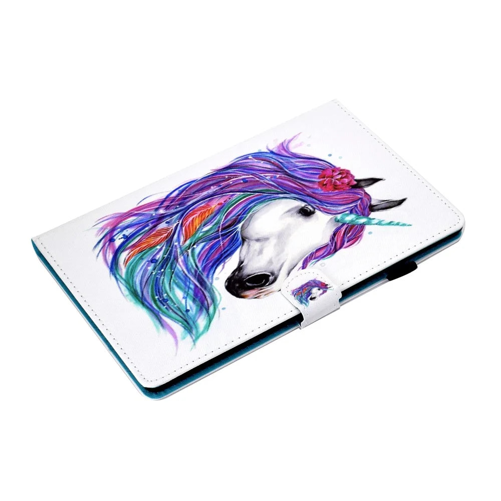 For Lenovo Tab P11 Gen 2 TB-350 PU Leather Protective Case A2 Pattern Printing Stand Tablet Cover with Card Holder - Horse - 6