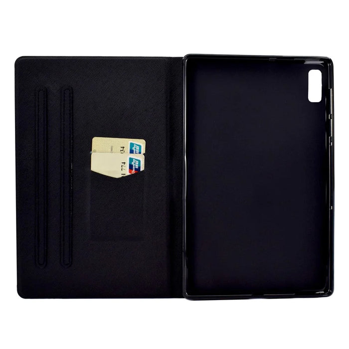 For Lenovo Tab P11 Gen 2 TB-350 Leather Stand Tablet Case A4 Pattern Printing Card Holder Protective Cover - Facial Expression - 5