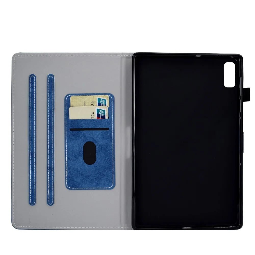 For Lenovo Tab P11 Gen 2 TB-350 Shockproof PU Leather Tablet Case A6 Cloth Texture Stand Card Slots Cover - Blue - 3