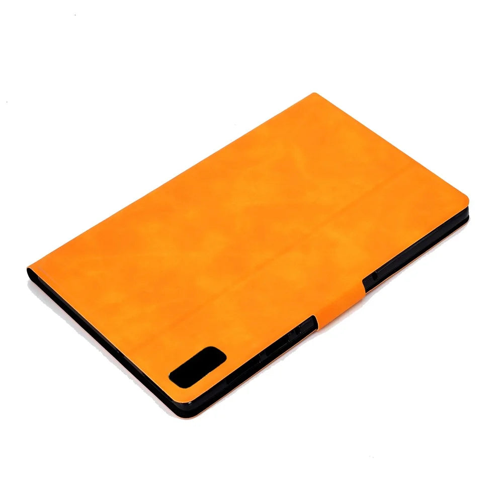 For Lenovo Tab P11 Gen 2 TB-350 PU Leather Magnetic Flip Case A7 Cowhide Texture Stand Tablet Cover with Card Holder - Khaki - 7
