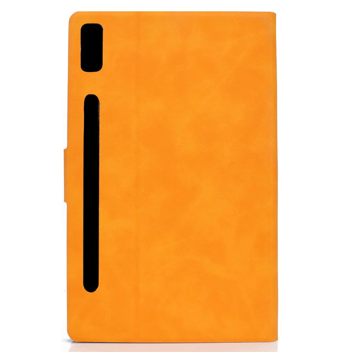 For Lenovo Tab P11 Pro Gen 2 PU Leather Tablet Case A7 Cowhide Texture Stand Protective Cover with Card Holder - Khaki - 3