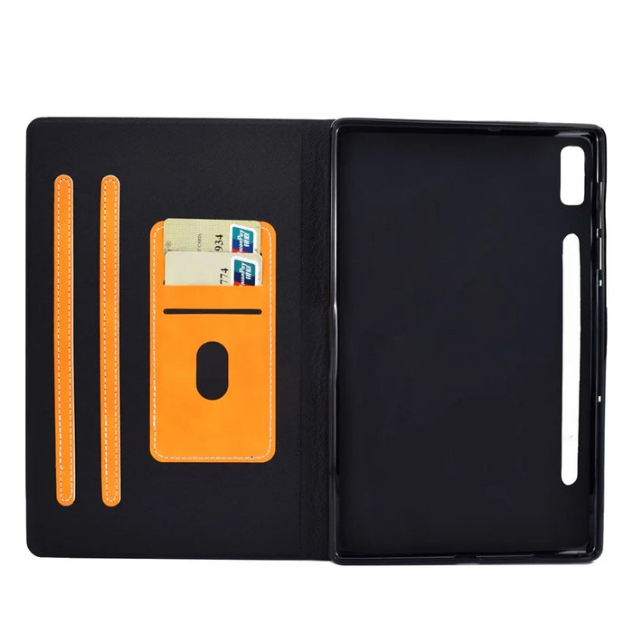 For Lenovo Tab P11 Pro Gen 2 PU Leather Tablet Case A7 Cowhide Texture Stand Protective Cover with Card Holder - Khaki - 4