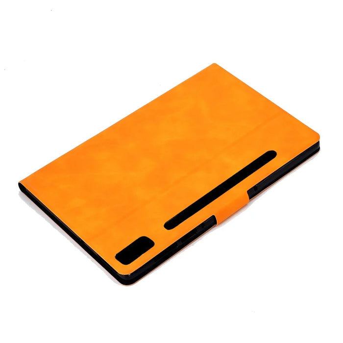For Lenovo Tab P11 Pro Gen 2 PU Leather Tablet Case A7 Cowhide Texture Stand Protective Cover with Card Holder - Khaki - 7