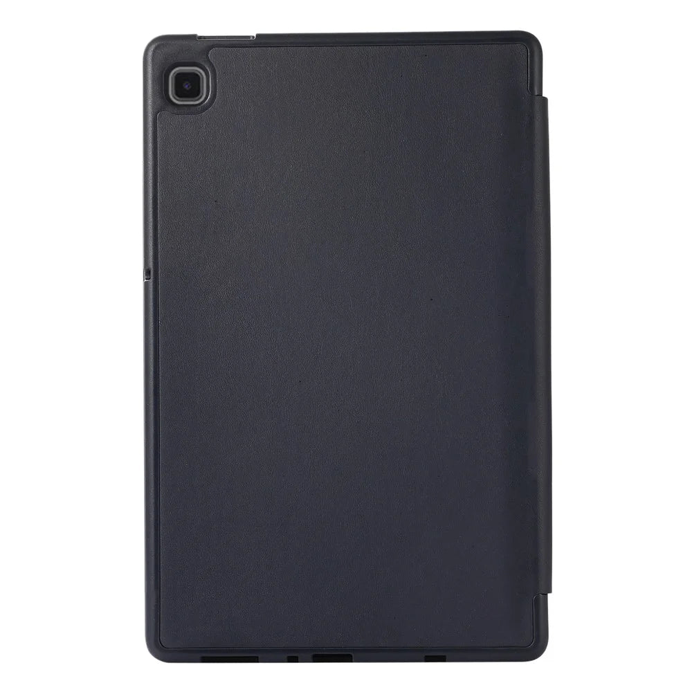 For Samsung Galaxy Tab A7 Lite 8.7-inch PU Leather Tri-Fold Stand Case Solid Color Tablet Cover with Pencil Slot - Blue - 5