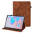 For Samsung Galaxy Tab S6 PU Leather Tablet Case Flower Imprinting Cover with Stand Card Holder - Brown - 1