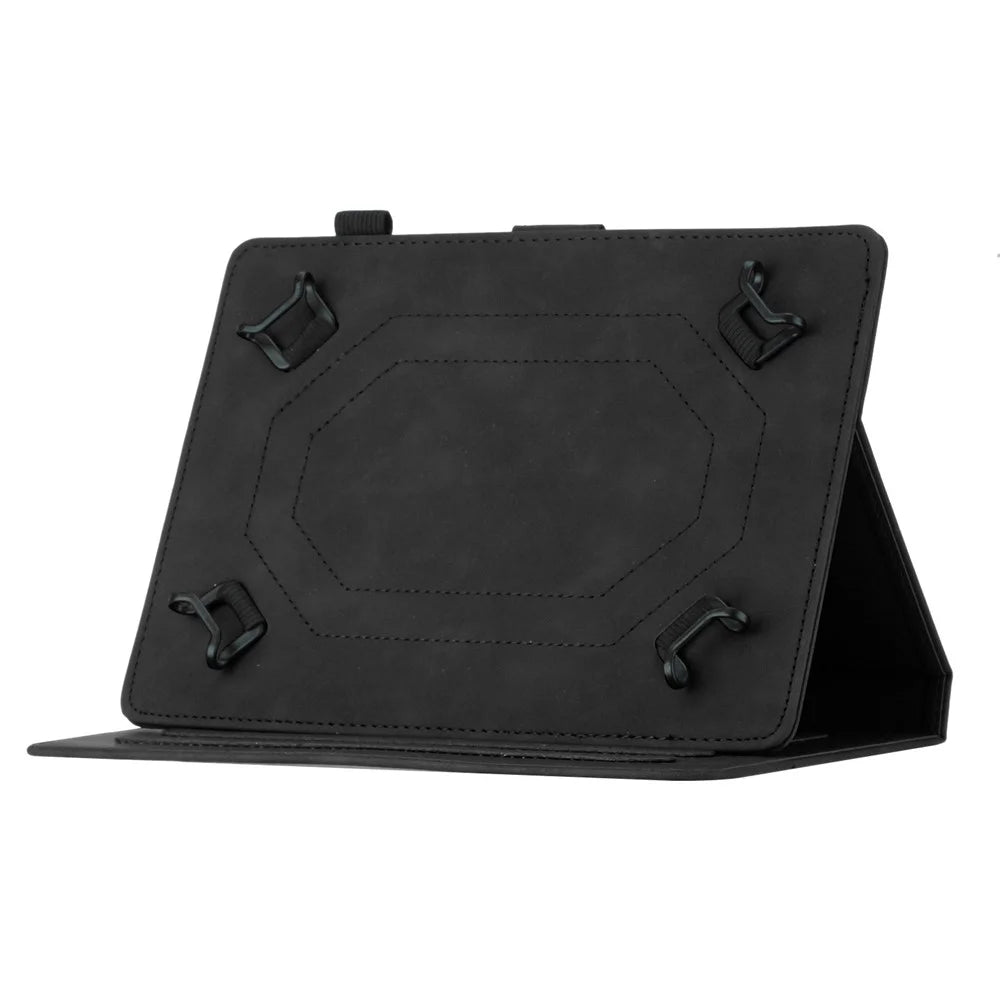 7-inch Tablet PU Leather Stand Case Butterfly Imprinted Card Holder Tablet Cover - Black - 2