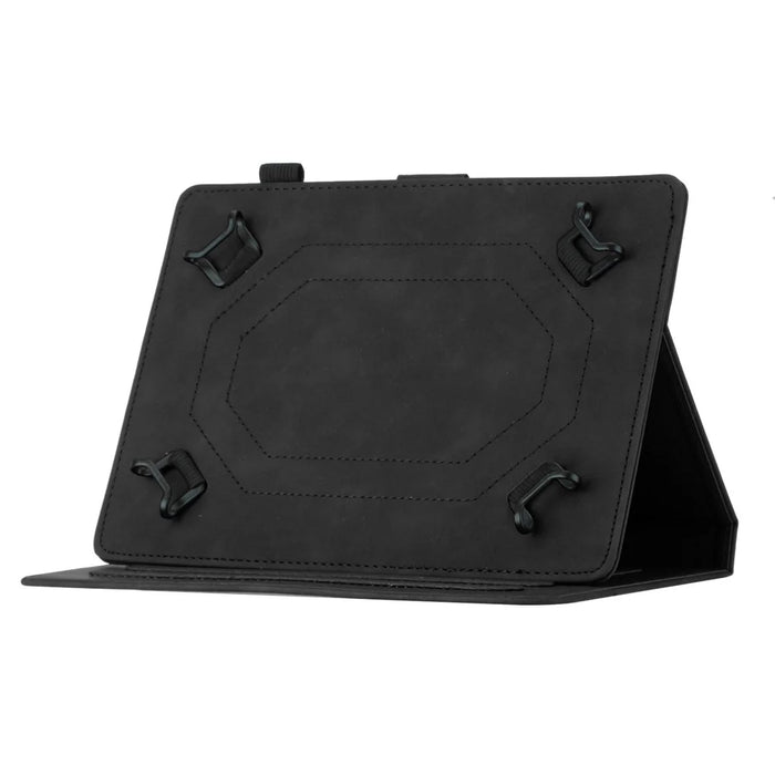 Butterfly Imprinted Stand Case for 10-inch Tablet, Card Holder PU Leather Tablet Cover - Black - 2