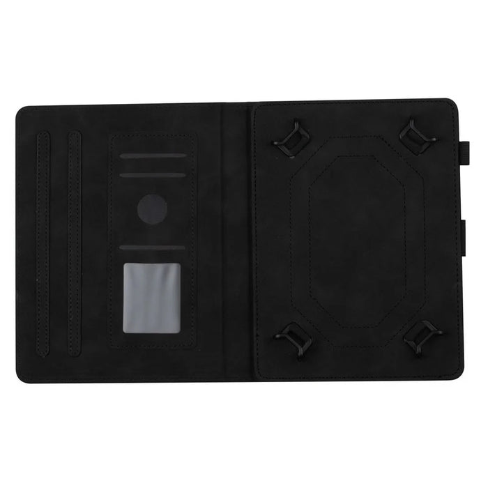 Butterfly Imprinted Stand Case for 10-inch Tablet, Card Holder PU Leather Tablet Cover - Black - 4