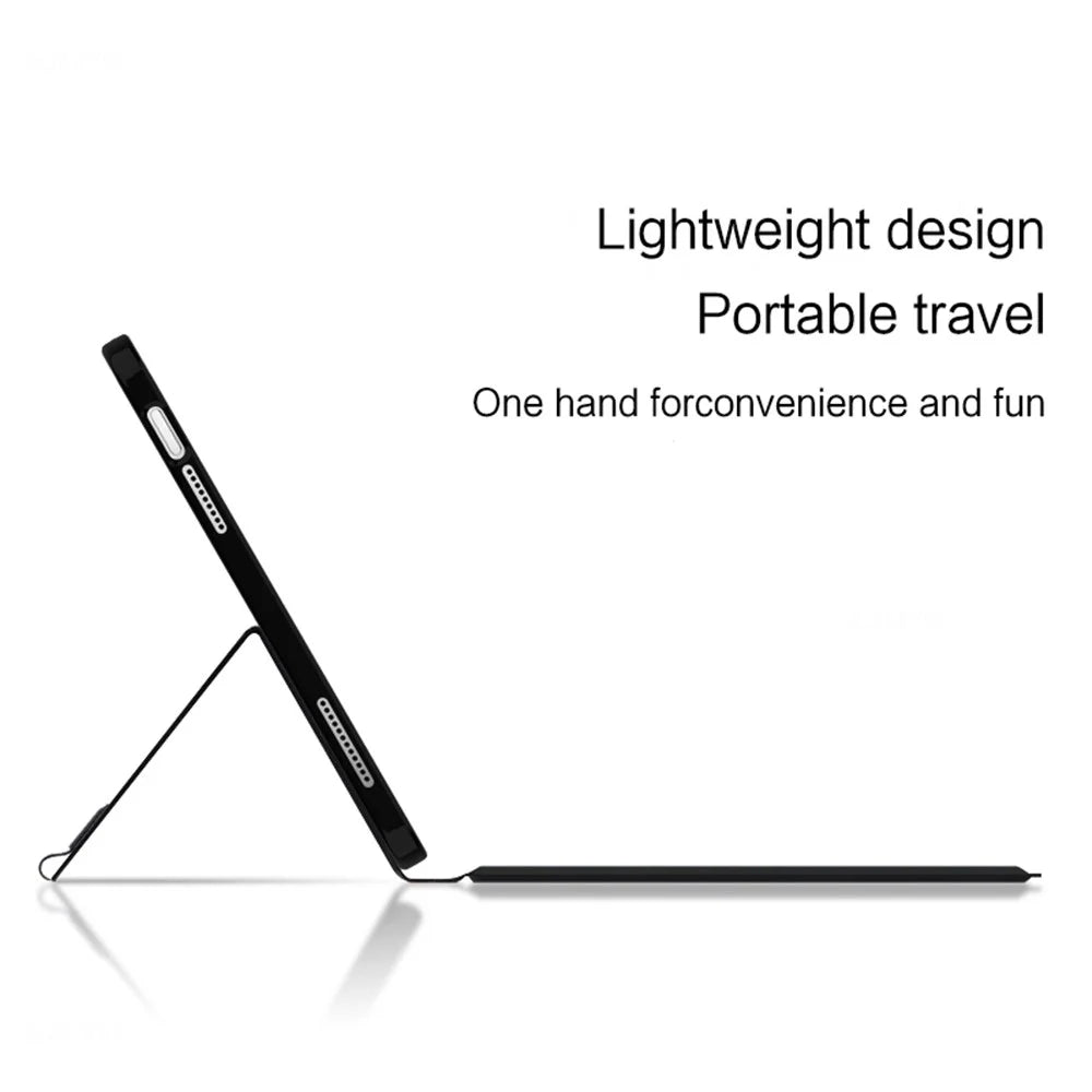 For iPad Pro 11 (2020) / (2021) / (2022) Leather Case + Touchpad Bluetooth-compatible Keyboard with Backlit - 4
