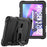For Lenovo Tab M10 (Gen 3) TB-328F Anti-Scratch Silicone+PC Tablet Case Kickstand Cover with Strap - Black - 1