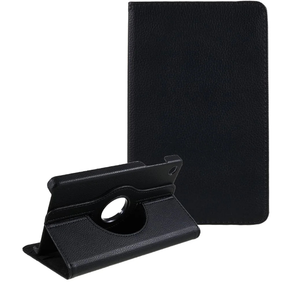 For Lenovo Tab M8 (4th Gen) 2024 TB-301XU / M8 (4th Gen) 2023 TB-300FU Tablet Case 360-Degree Rotating Leather Tablet Cover - Black - 1