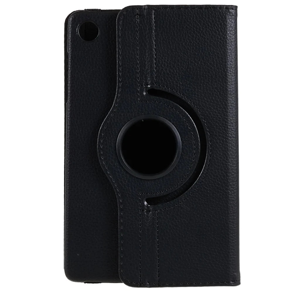 For Lenovo Tab M8 (4th Gen) 2024 TB-301XU / M8 (4th Gen) 2023 TB-300FU Tablet Case 360-Degree Rotating Leather Tablet Cover - Black - 3