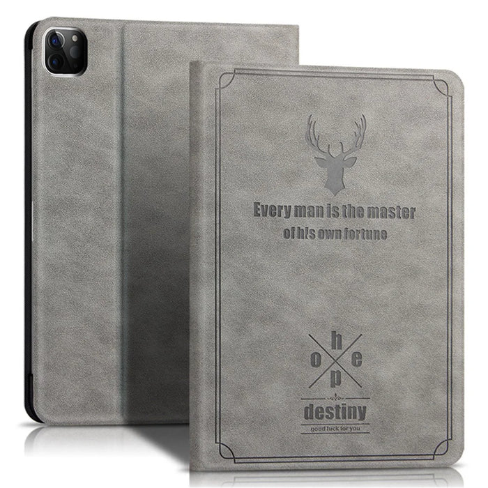 For iPad Pro 11 (2020) / (2021) / (2022) Stand Tablet Case PU Leather Anti-drop Tablet Cover - Grey - 2