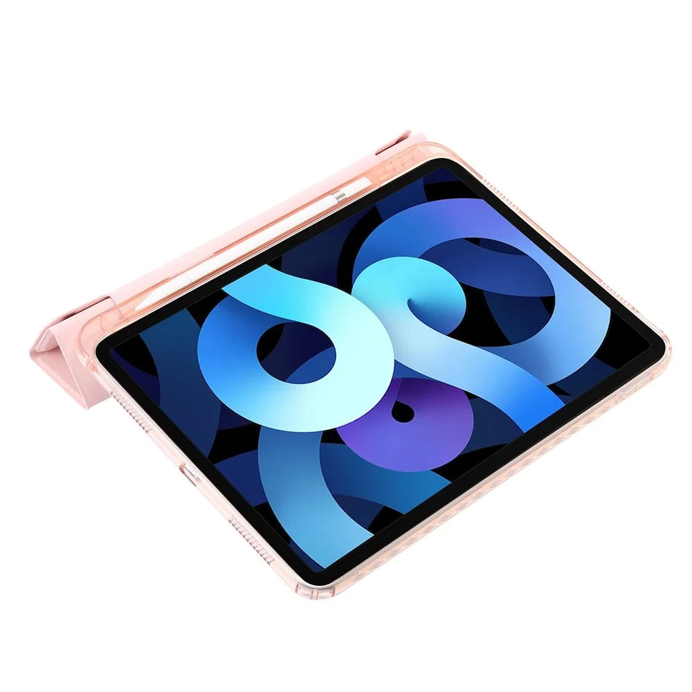 Origami Tri-Fold Stand Tablet Cover for iPad (2025) / 10.9 (2022) PU Leather + Transparent Acrylic Case - Purple - 4