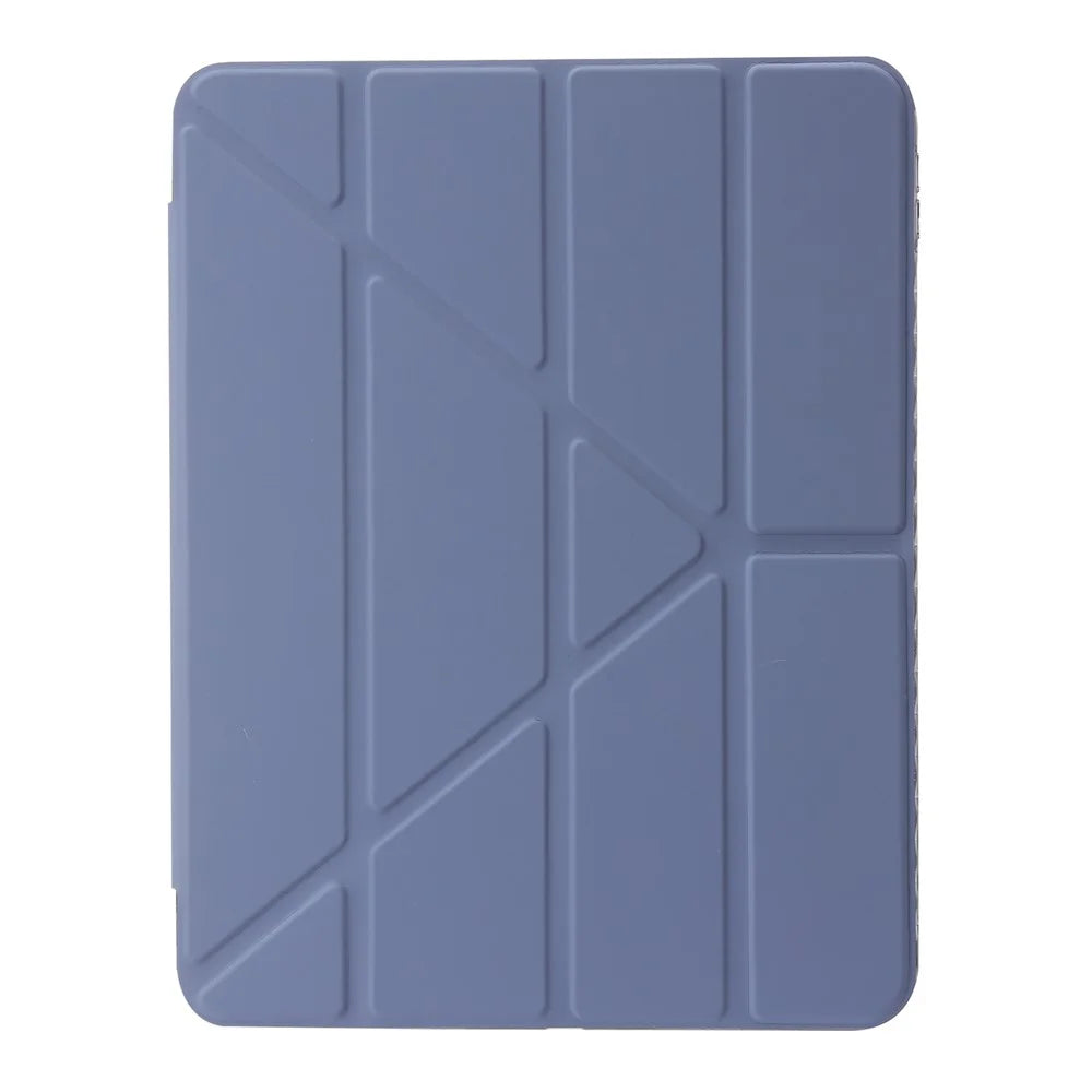 Origami Tri-Fold Stand Tablet Cover for iPad (2025) / 10.9 (2022) PU Leather + Transparent Acrylic Case - Purple - 5