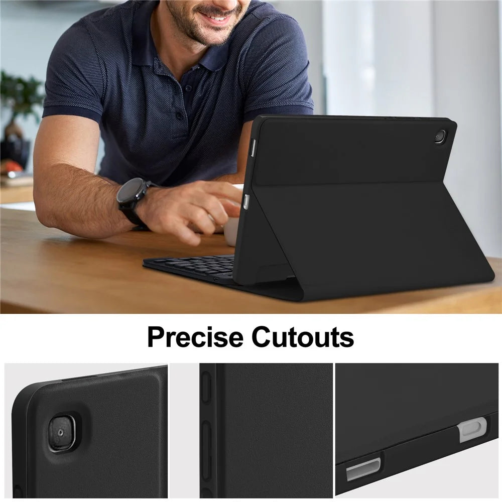For Samsung Galaxy Tab S6 Lite (2024) / S6 Lite (2022) / S6 Lite (2020) PU Leather Tablet Case Stand Magnetic Cover with Pen Slot - Black - 5
