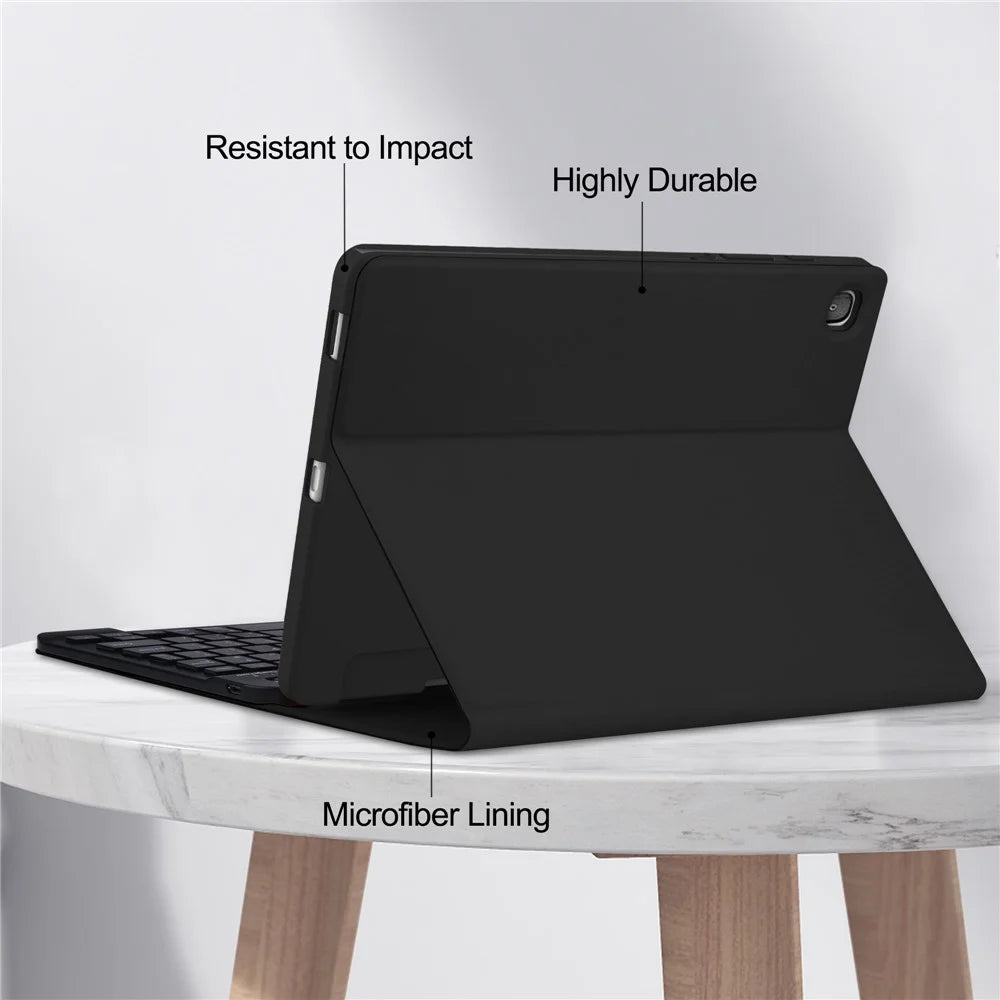 For Samsung Galaxy Tab S6 Lite (2024) / S6 Lite (2022) / S6 Lite (2020) PU Leather Tablet Case Stand Magnetic Cover with Pen Slot - Black - 7
